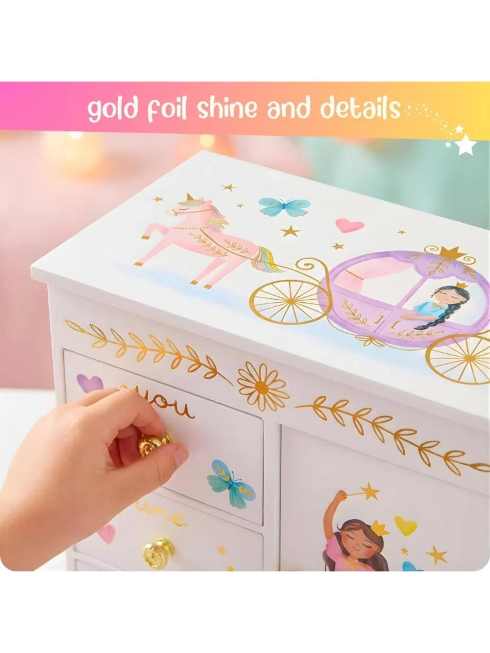 Enchanting Musical Jewelry Box for Girls - Princess Theme, Perfect Gift!